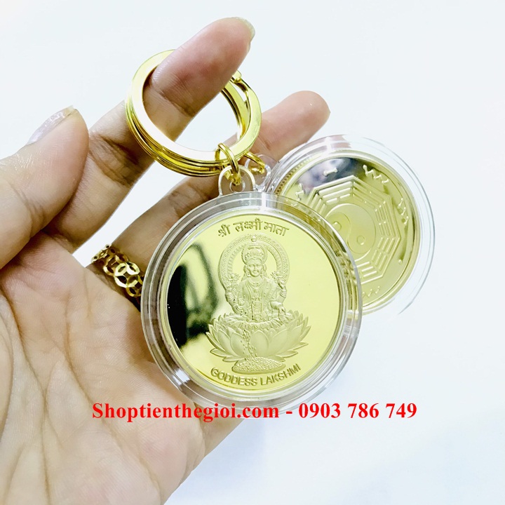 Móc Khóa Xu Quan Âm Bát Quái Âm Dương - SP005260